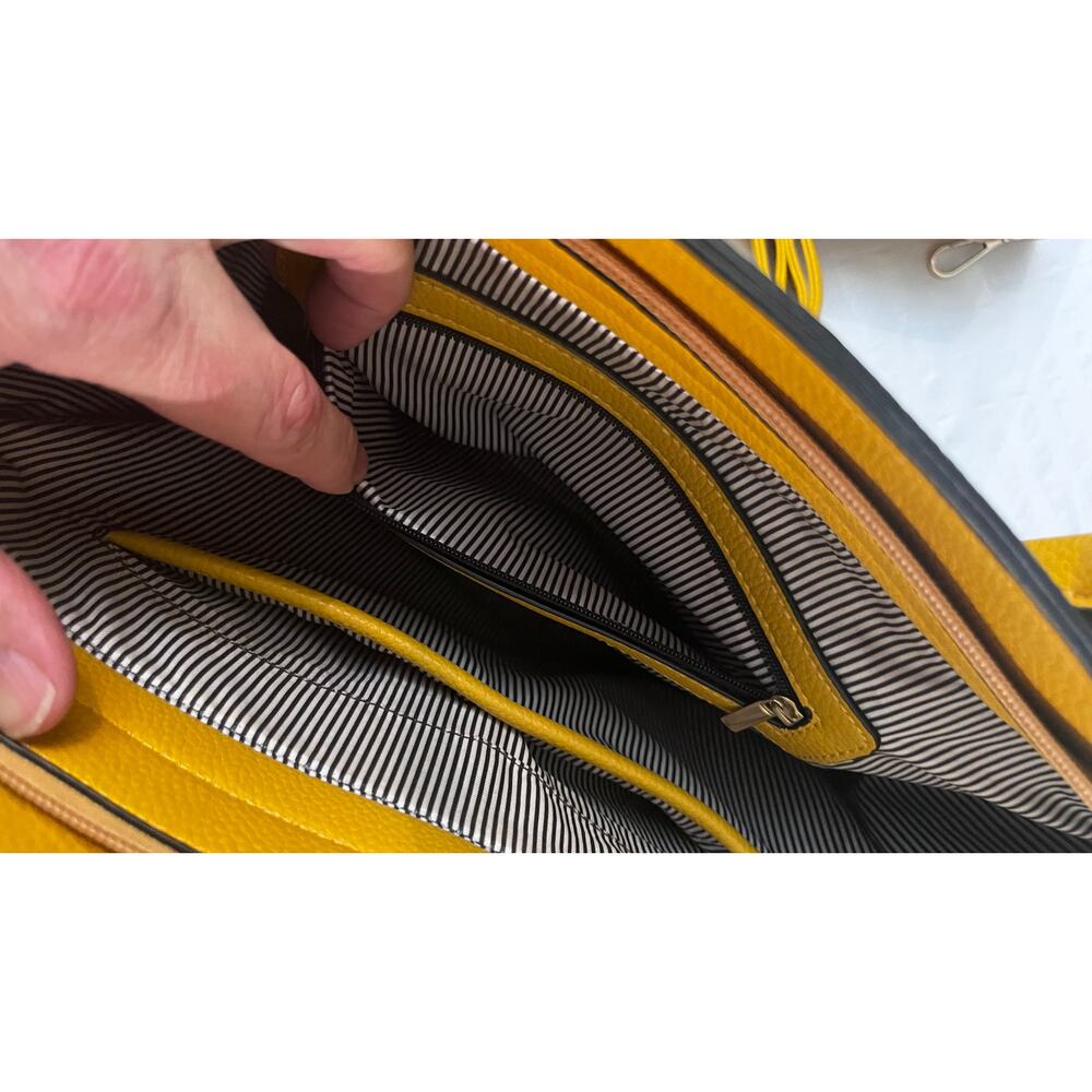 Women’s Faux Leather Satchel Tote Bag & Wallet Set - Vibrant Yellow (Y0490)‎ - Picture 7 of 16